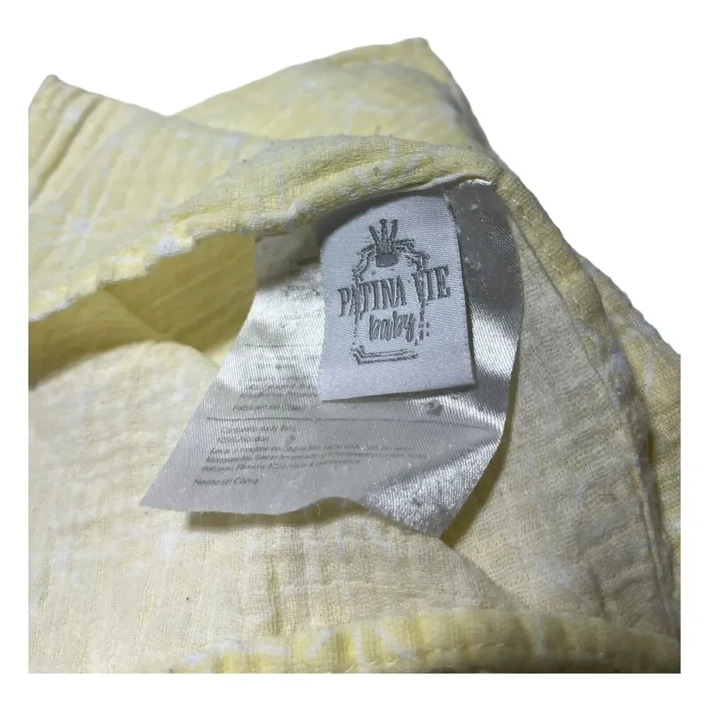 Patina Vie Muslin Swaddle Baby Blanket Yellow Starburst Asterisk Star Print